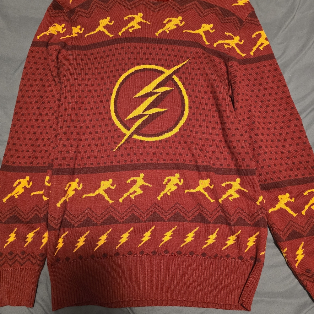 Flash Themed Red and Yellow Men's Sweater